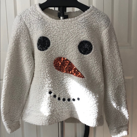 Miss Chievous Sweaters - Fuzzy Snowman sweatshirt- Miss Chievous